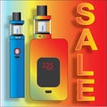 Vape Sale. Mods, Tank Coil, Juice Royalty Free Stock Photo