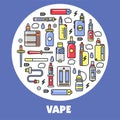 Vape products promotional poster with modern devices