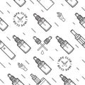 Vape seamless pattern. Contour background with e-cigarettes.