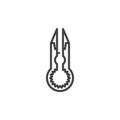 Vape shear scissors line icon