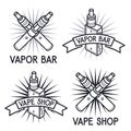 Vape shop and bar logos Royalty Free Stock Photo