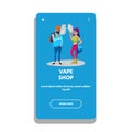 Vape Shop Clients Vaping E-Cigarette Device Vector