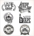 Vape shop labels retro collection