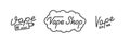 Vape shop. Vape lettering logo badge emblem design