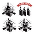 Vape shop logo. Icons e-cigarette