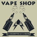 Vape shop logotype. Vape e-cigarette logo. Vector illustration Royalty Free Stock Photo