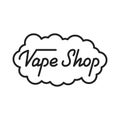 Vape Shop. Vape Shop lettering illustration. Vape Shop label badge emblem