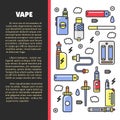 Vape zone Internet shop promotional poster with modern devices for smoking