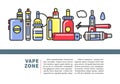 Vape zone Internet shop promotional poster with modern devices