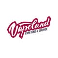 Vapeland lettering logo for vape shop, bar and lounge. Can be used for print, label, emblem, badge, tag