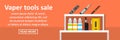 Vaper tools sale banner horizontal concept Royalty Free Stock Photo