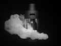 Vaping atomizer wrapped with white vape isolated. 3d render