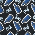 Vaping, cigarette smoke, vector seamless pattern in the style of doodles, hand drawn Royalty Free Stock Photo