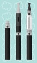 Vaping electronic cigarette with clearomizer