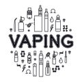 Vaping icons set Royalty Free Stock Photo