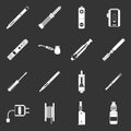 Vaping icons set grey vector Royalty Free Stock Photo