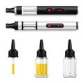Vaping Liquid And Electronic Cigarette Realistic Set Royalty Free Stock Photo