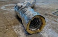 vapor barrier eliminates condensation, heat loss. Flexible laminate hose Royalty Free Stock Photo