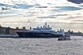 Vaporetto and yacht Carinthia VII in morning in Venice, Italy