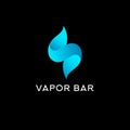 Vaporizer Bar Logo. Blue abstract smoke icon. Vape shop logo.