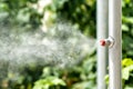 Vaporizer on a garden irrigation pipe