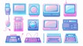 Vaporwave Retro User Interface Elements Displayed in Aesthetic Composition