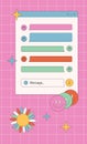 Social media stories retro groovy interface