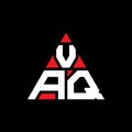 VAQ triangle letter logo design with triangle shape. VAQ triangle logo design monogram. VAQ triangle vector logo template with red