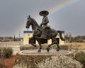 `Vaquero of Fort Worth`, a 10-foot bronze statue by Tomas Bustos and David Newton in Fort Worth, Texas.