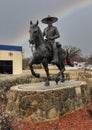 `Vaquero of Fort Worth`, a 10-foot bronze statue by Tomas Bustos and David Newton in Fort Worth, Texas.