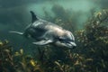 Vaquita, porpoise species in the ocean. AI Generated