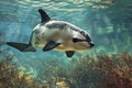 Vaquita, porpoise species in the ocean. AI Generated