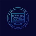 VAR icon, Video assistant referee linear design