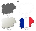 Var, Provence outline map set