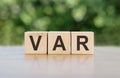 VAR - Value Added Reseller acronym, gray-green background Royalty Free Stock Photo