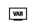 VAR, Video Assistant Referee icon / VAR logo for soccer or football match, live score