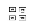 VAR, Video Assistant Referee icon / VAR logo for soccer or football match