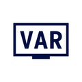 VAR, Video Assistant Referee icon for soccer or football match.