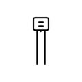 Varactor diodes black line icon. Pictogram for web page