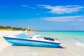 Varadero beach in Cuba with a paddle boat