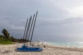 Varadero, Cuba. Boats on the beach.