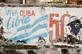 VARADERO, CUBA - DECEMBER 23, 2011: Viva Cuba Libre graffiti