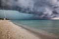 Stormy weather on the beach in Varadero, Cuba