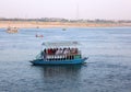 Tourist boats at Ganges river Royalty Free Stock Photo