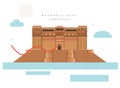 Varanasi City - Bhonsale Ghat - Icon Illustration