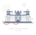 Varanasi City - Chet Singh Ghat - Icon Illustration