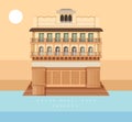 Varanasi City - Ganga Mahal Ghat - Icon Illustration