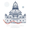 Varanasi City - Kashi Vishwanath Temple - Icon Illustration