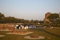 Varanasi, India- Dhamek Stupa is an ancient monument of Buddhist architecture. Located in Sarnath, editorial Royalty Free Stock Photo