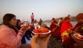 Floating lamp in Ganges river